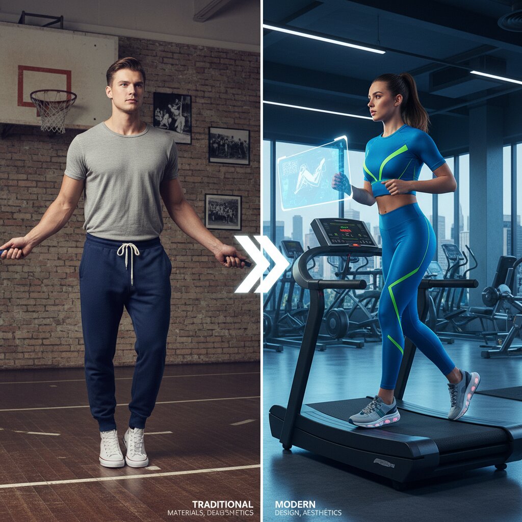 Comparison Traditional Activewear vs. Modern Sportswear